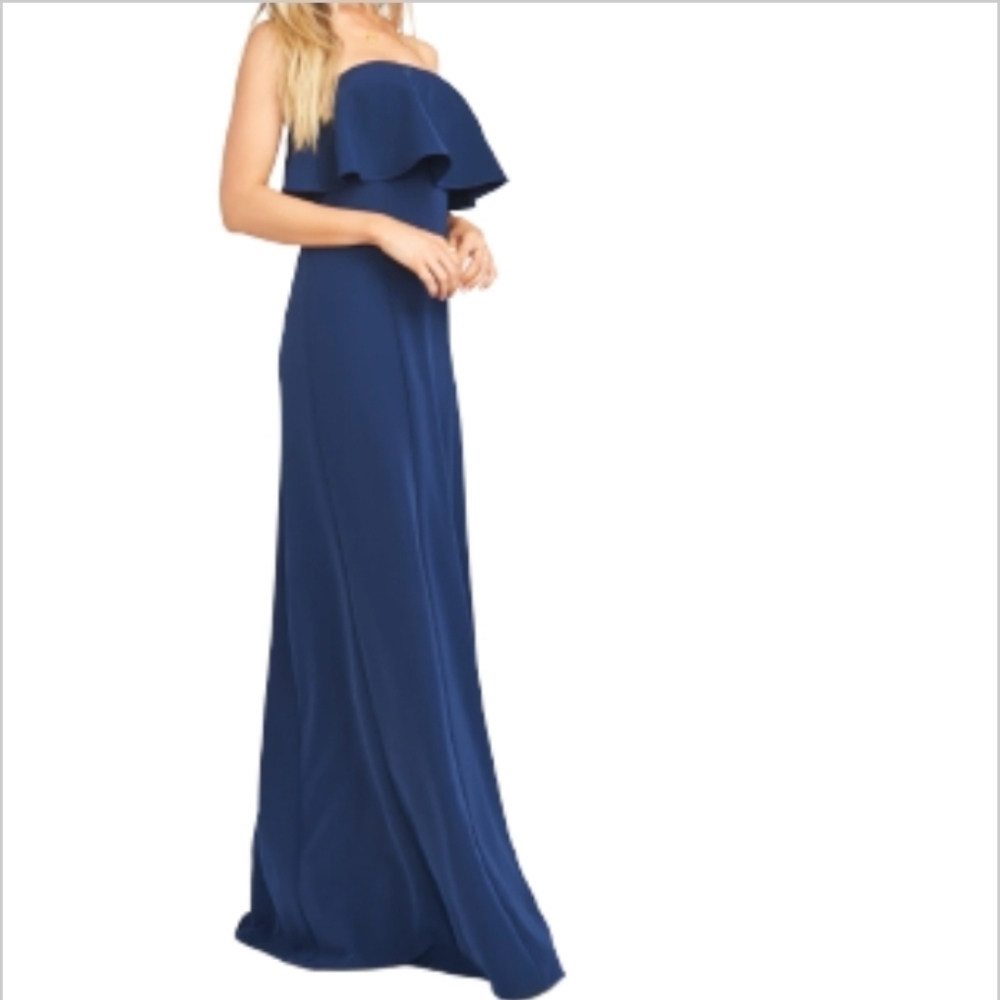 show ME YOUR MUMU MONACO RUFFLE MAXI GOWN DRESS NEW W/TAGS - Picture 4 of 15